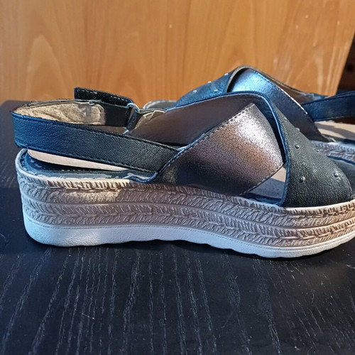 Parex women's platform sandals used, size 37, anthracite