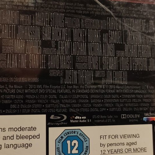 Iron Man 2 Blu-Ray used with English subtitles