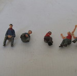 Subbuteo 5 painted spectators used