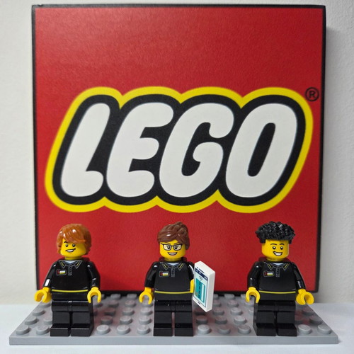 Lego 3 minifigures Lego stores employee new