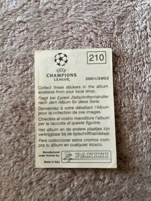 Χαρτάκι Panini Ολυμπιακός Champions League 2001-2002 μεταχειρισμένο