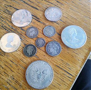 Συλλογή 10 ασημένιων νομισμάτων - μεταλλίων - αναμνηστικών