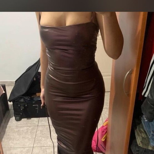 Dress purple with lace up open back Shein new