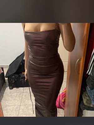 Dress purple with lace up open back Shein new