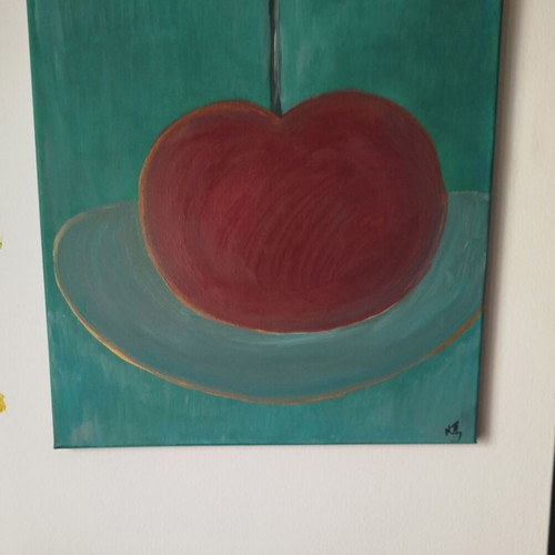 Painting on canvas 40x40 cm tempera unique handmade