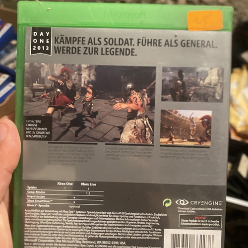Ryse Son of Rome Xbox One like new