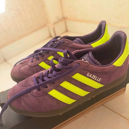 Adidas Gazelle sneakers size 38.5 used, green and purple