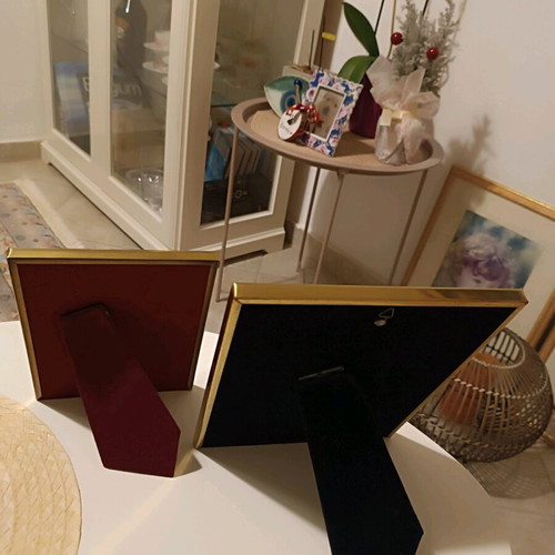 Photo frames used, pack of 2, gold tone
