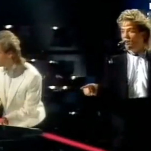 Bang tuxedos used from Eurovision 1987 in frames