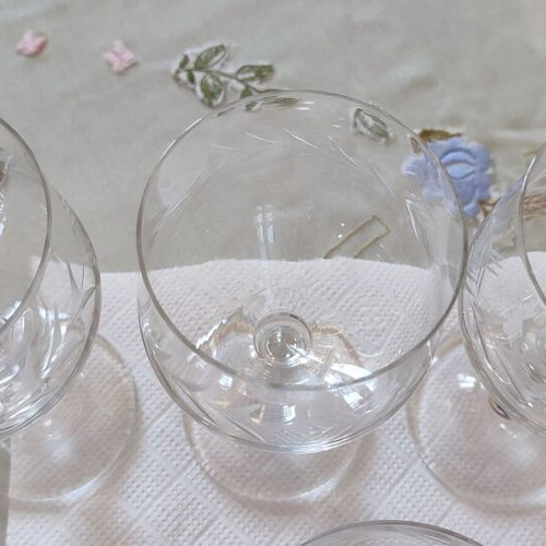 Vintage crystal stemmed glasses set of 15