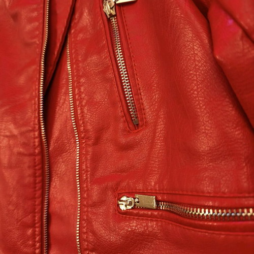 Κατακόκκινο biker jacket σαν καινούργιο, μέγεθος S/M