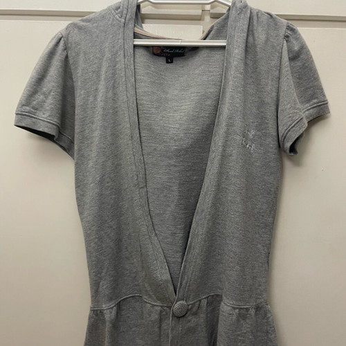 Jacket Large with hood used, gray, size L