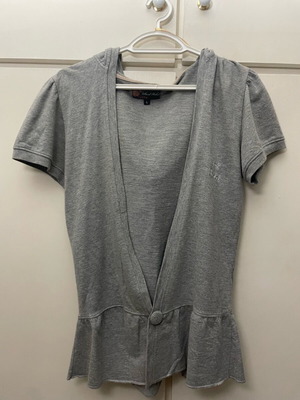 Jacket Large with hood used, gray, size L