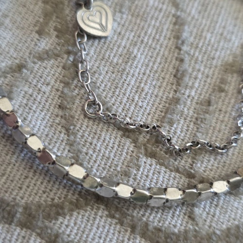 Oxette Silver Forged Bracelet With Chain Like New