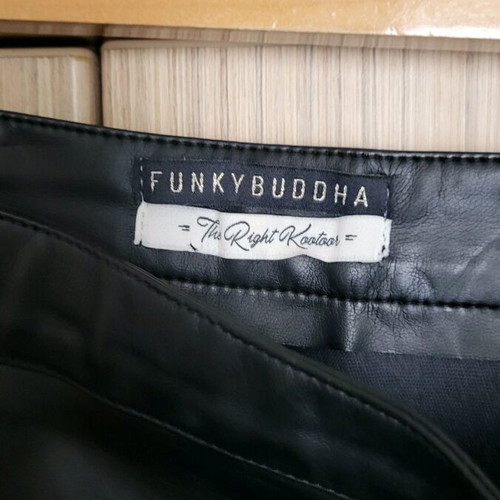 Funky Buddha mini skirt black like new, faux leather, size S