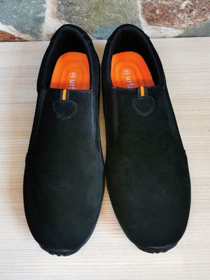 Urtesico men's leather shoes, genuine cowhide, size 45, black