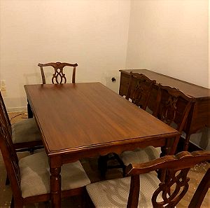 Σετ τραπεζαρίας, τραπέζι, 6 καρέκλες, Μπουφές - κονσόλα από ΜΑΣΊΦ ΞΎΛΟ
