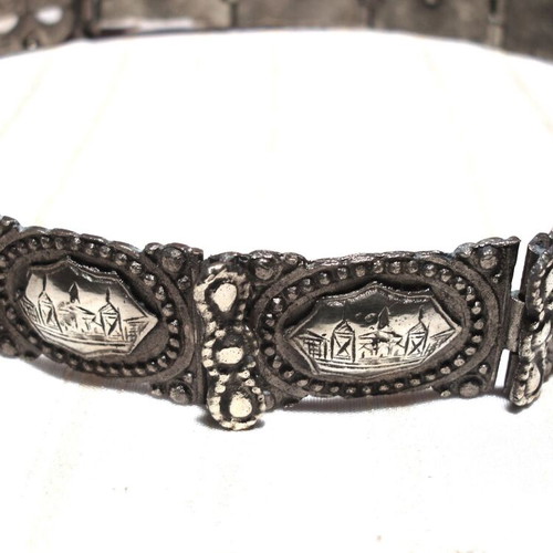 Men's Ottoman silver solid warrior belt used