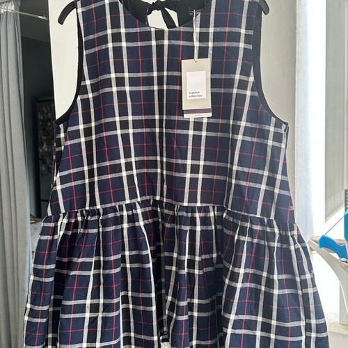 Zara checked blouse with peplum hem new, size L