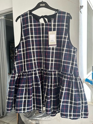 Zara checked blouse with peplum hem new, size L