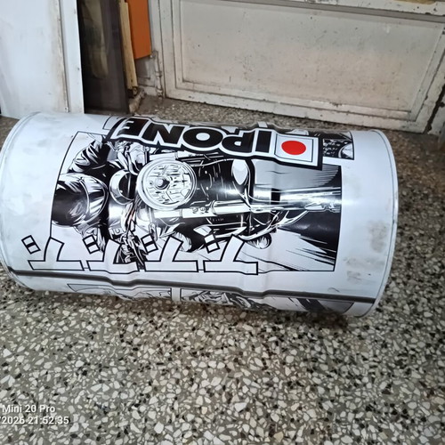Metal Barrel used from engine oil, dimensions Φ34cmx65cm