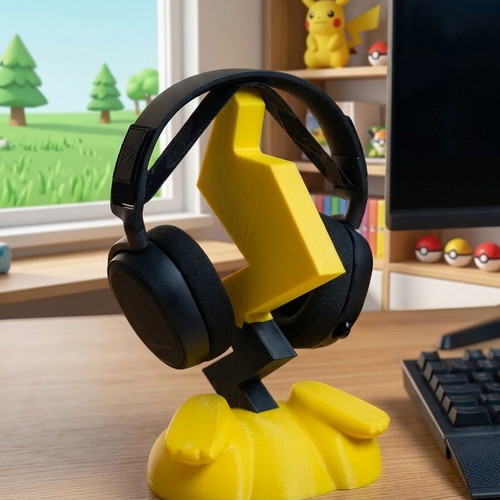 3D Printed Pikachu Tail Headphone Stand new
