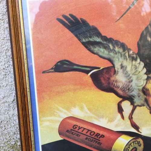 Vintage poster used, Nitroglycerin A:B Stockholm hunting chart from 1932