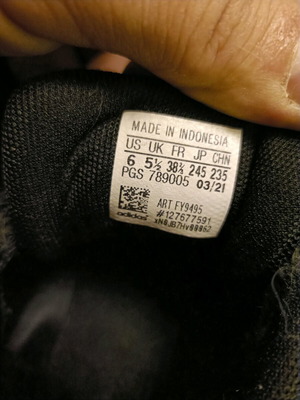Adidas Running 38 2/3 Black Athletic Shoes Used