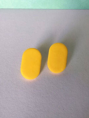Handmade polymer clay earrings new, yellow