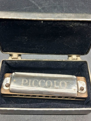 Vintage φυσαρμόνικα M. Hohner Piccolo C Moll μεταχειρισμένη με βελούδινη θήκη