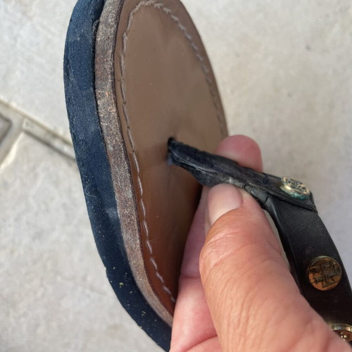 Tory Burch leather sandals used, blue size 39