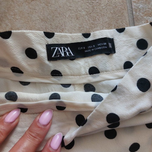 Zara skort polka dot white and black like new, size S