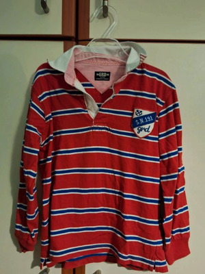 GRD long-sleeve striped red and blue shirt for boy 8 years like new