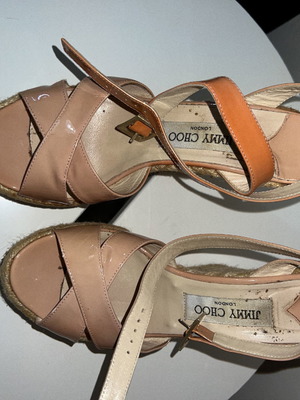 Jimmy Choo πέδιλα μεταχειρισμένα, νούμερο 38, ροζ λουστρίνι
