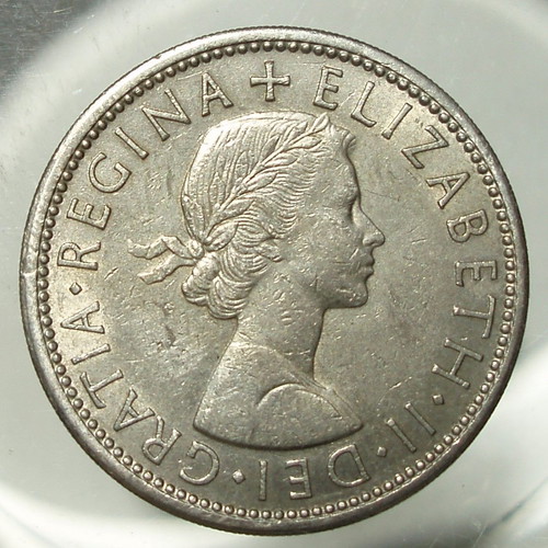 2 Shillings coin used, lot of 4, United Kingdom