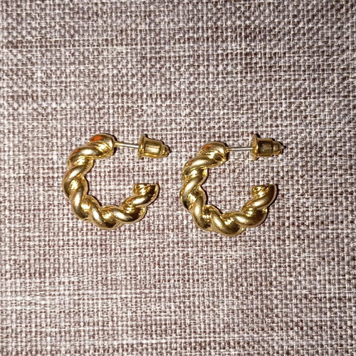 Women's earrings gold color like new, unworn