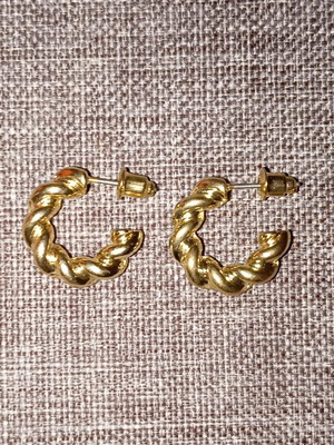 Women's earrings gold color like new, unworn