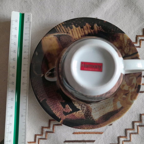 Harmony porcelain espresso cups set of 6 unused with saucers