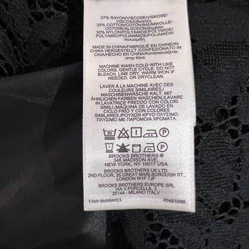 Brooks Brothers floral lace blouse black, like new