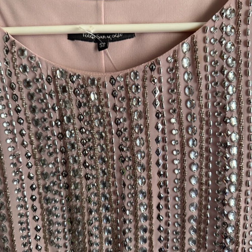 Pink pastel dress large size with glitter and stones new