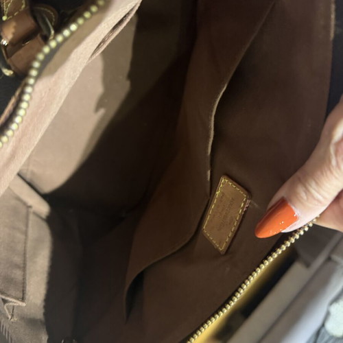 Louis Vuitton Palermo PM Monogram bag used, brown leather patina