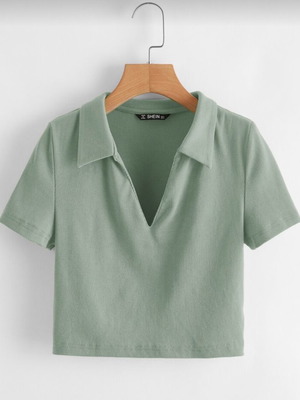 Crop top μέντα Shein μέγεθος M σαν καινούργιο