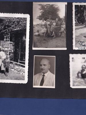 Photo album with 23 used souvenir photos, family moments