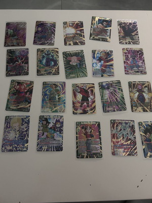 20 golden foil Dragon Ball trading cards