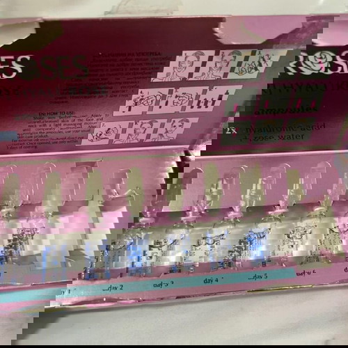 Ампули лице с хиалурон и розова вода нови, 7 бр. х 2 ml