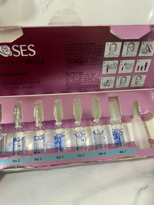 Ампули лице с хиалурон и розова вода нови, 7 бр. х 2 ml
