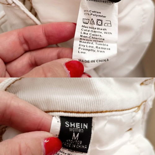 Shein white women's high-waisted wide jeans M like new