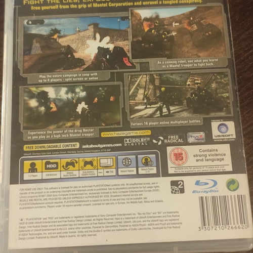 Haze PS3 game used with cover and media signs of use