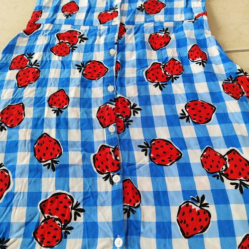 Next girls dress size 11 like new blue check with strawberries