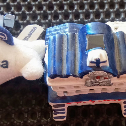 Mascot Lufthansa used with Polish bracelets and ceramic Panagia Tinos